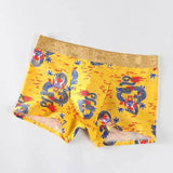 Dragon print boxer shorts-Yellow-2