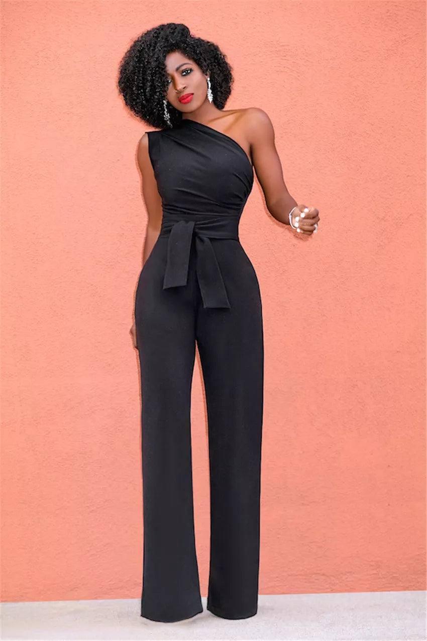 Elegant Blue Jumpsuit for Stylish Evenings-Black-8