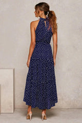 Elegant Floral Halter Midi Dress | Trendy Summer Fashion-12