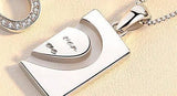 Silver Necklace Qixi Couple Love Buckle-5