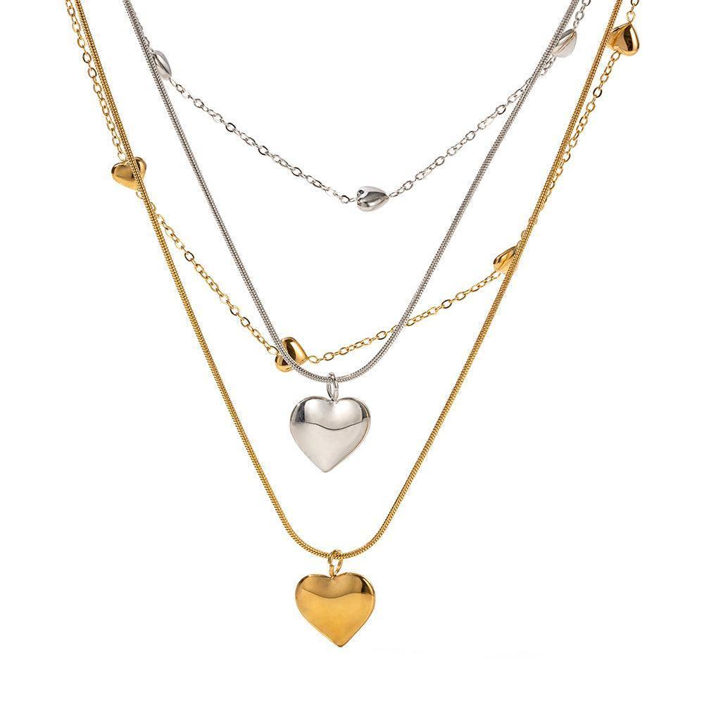 Elegant Heart Pendants in Gold and Silver-2