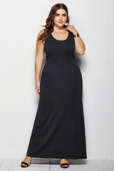 Elegant Plus Size Maxi Dress for Women-black-7