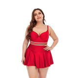 Elegant Plus-Size Swimwear for Chic Summer Style-03705 Red-18