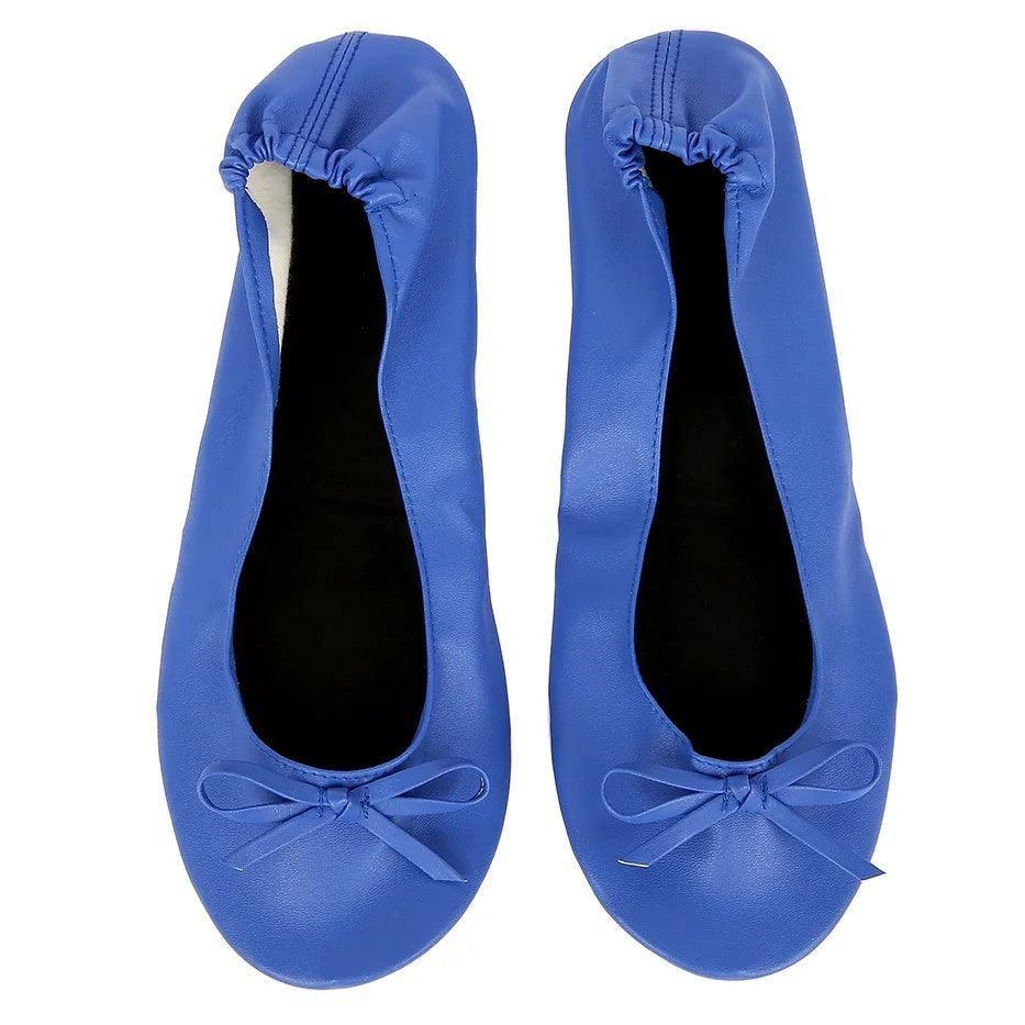 Elegant Satin Ballet Flats with Matching Pouch-12