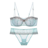 Ensemble lingerie en dentelle-Mintblue-3