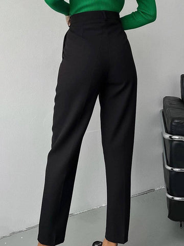 European And American Fashion High Waist Trousers Slim Fit-3