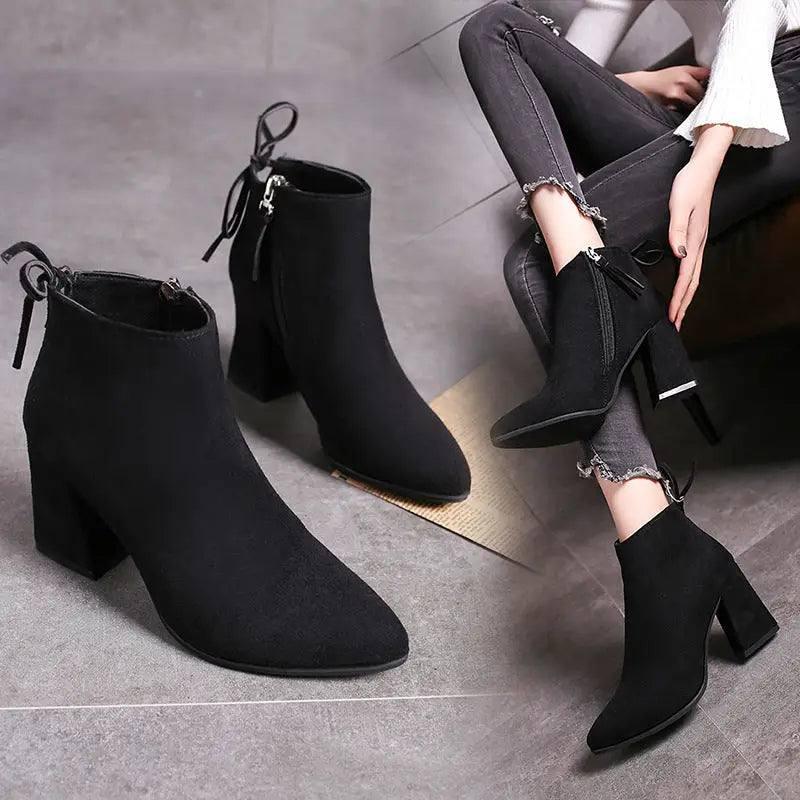 European And American Martin Boots Pointed High Heels Plus-3