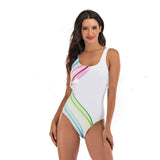 European And American One-piece Swimsuit Female Sexy Bikini-White-3