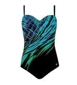 European And American One Piece Swimsuit Women's Multi Color-BlueTwill-2