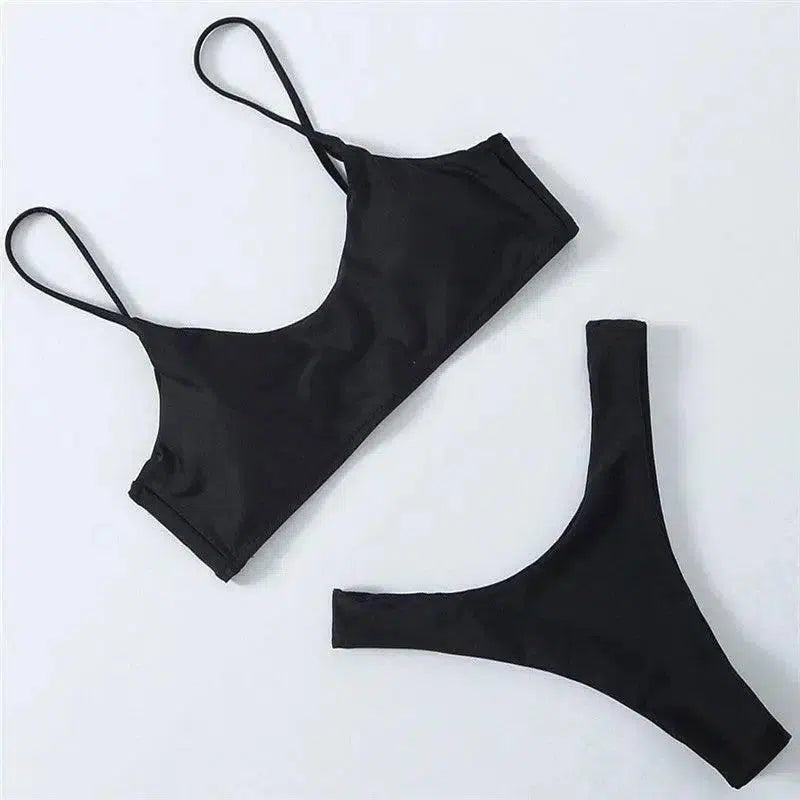 European and American split swimwear-Black-4