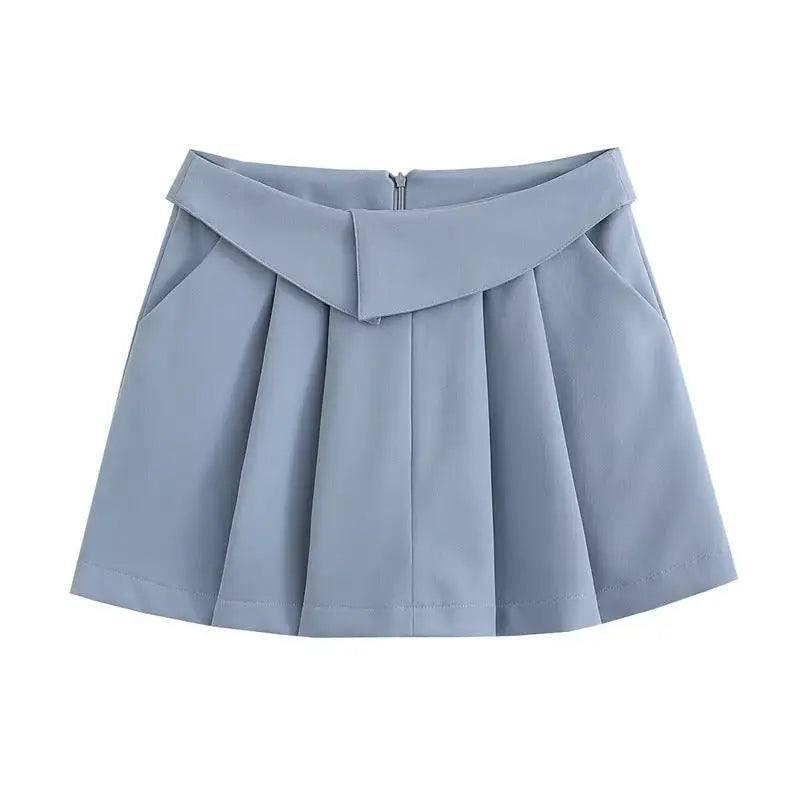 European And American Style College Style High Waist Pleated-3 Picture Color-9