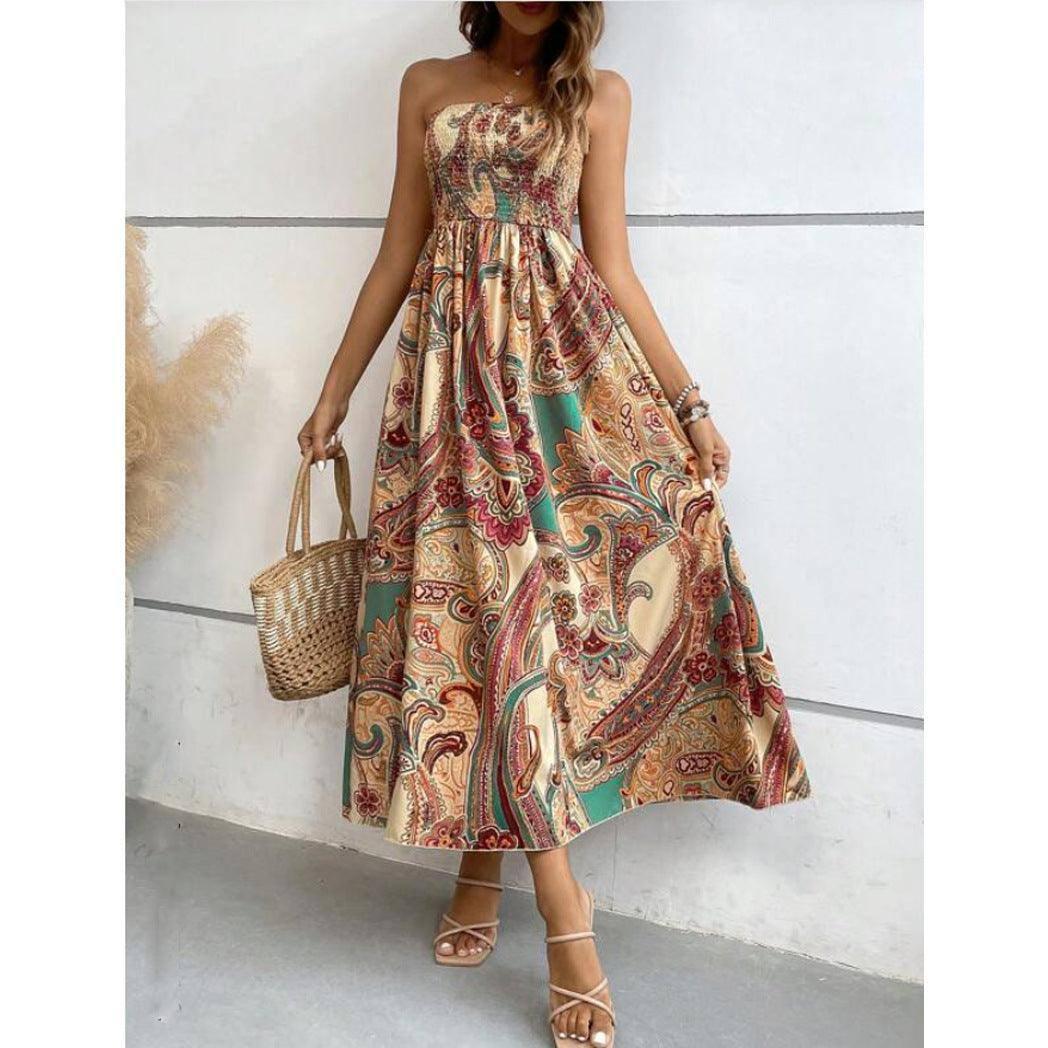 European And American Women's Printed Dress-Color-7