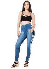 Explosive high-elastic side webbing sports jeans-2