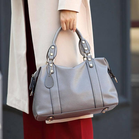 Fashion Boston Shoulder Bag Women's Handbags Retro Rivet-2