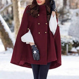 Fashion Casual Women's Loose Woolen Cloak Coat-8