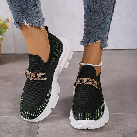 Fashion Chain Design Mesh Shoes For Women Breathable Casual-6
