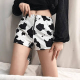 LOVEMI - Fashion cow print slim zipper shorts women's casual pants