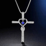 Fashion Cross Religious Belief Inlaid Zircon Pendant-6Style-2