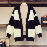 Fashion loose sweater cardigan-Black-1