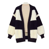 Fashion loose sweater cardigan-Black-2