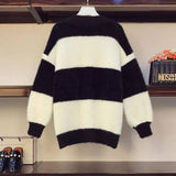 Fashion loose sweater cardigan-Black-3