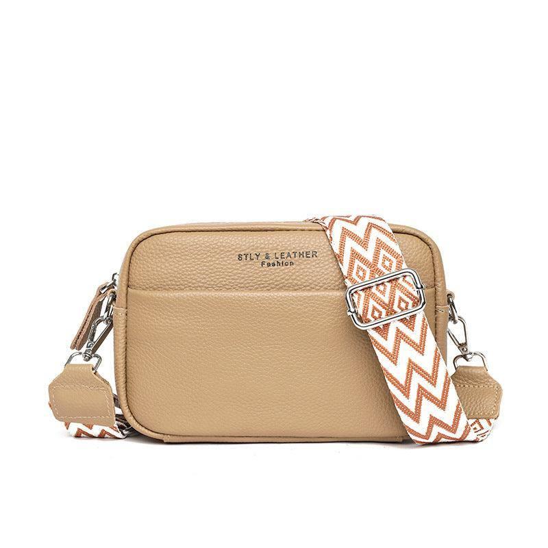 Fashion Shoulder Crossbody Bags With Rhombus Embroidered-Khaki-15