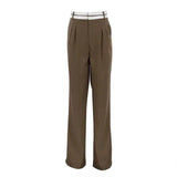 Fashion Solid Color Slim Casual Trousers-Coffee-4