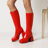 Fashion Waterproof Platform Candy Color High Boots Women-6