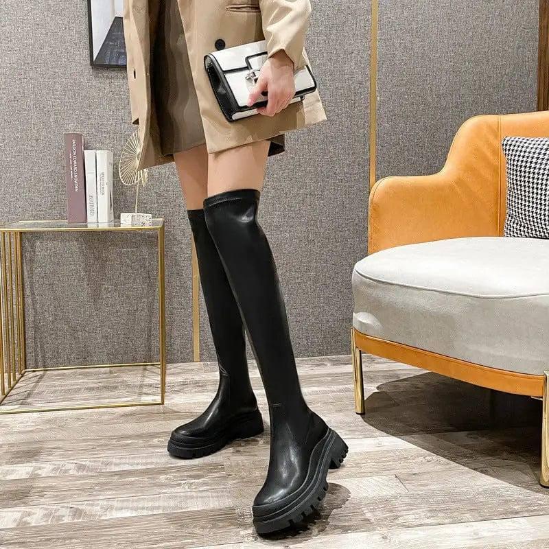 Fashionable Long Boots Slim Women Tall Knight All Match-4