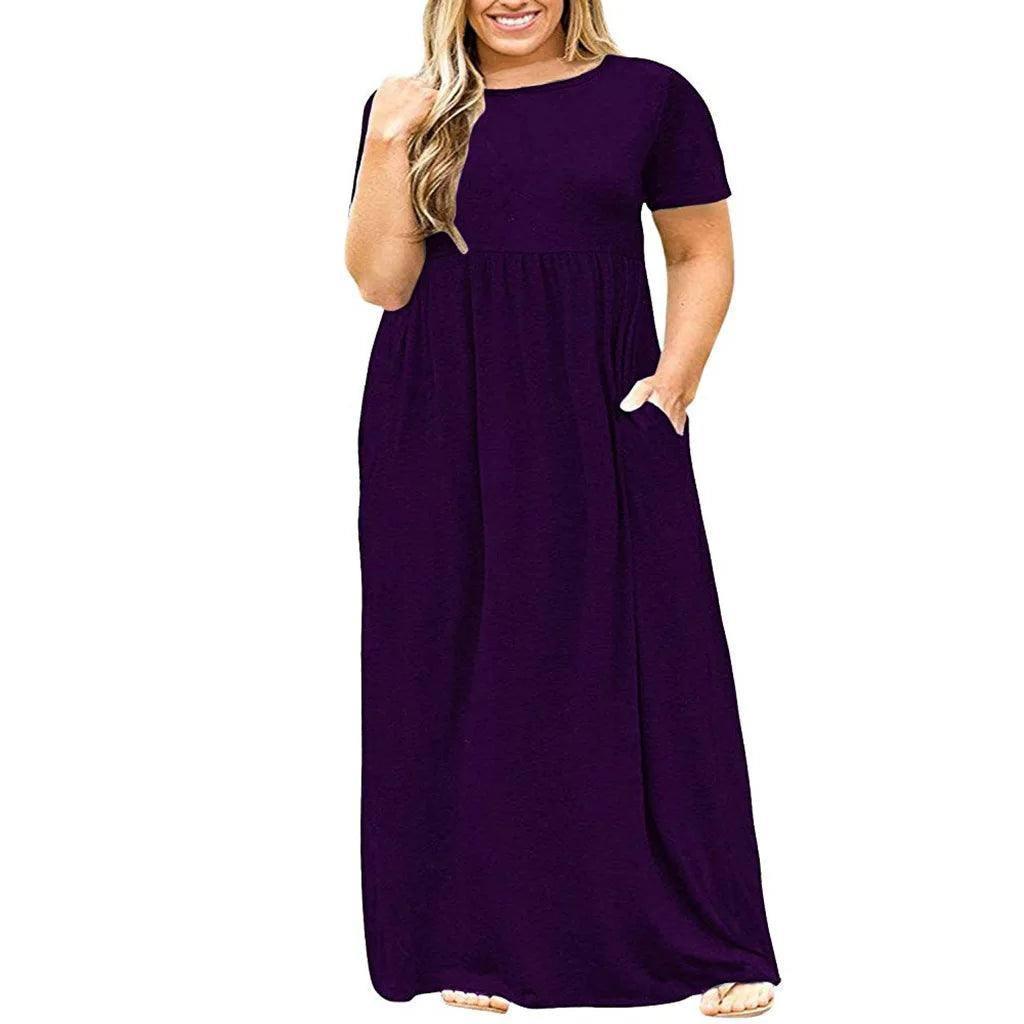 Floral Maxi Dress: Elegant & Comfortable Summer Wear-PURPLE-10