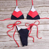 Floral print bikini-Red-4