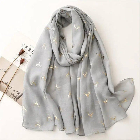 Fresh Warm Warm Wind Voile Cotton And Linen Feel Scarf-Gray-4