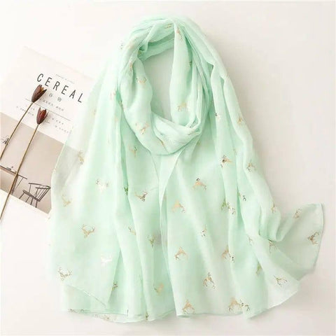 Fresh Warm Warm Wind Voile Cotton And Linen Feel Scarf-Green-5