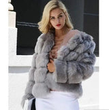 LOVEMI Fur coat Lovemi -  fur imitation fur coat women's short long-sleeved