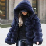 Fur fox fur hooded women's coat-4