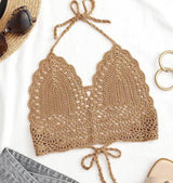 Hand crocheted bikini-Khaki-8