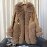 High-end Imported Whole Skin Fox Fur Coat Female-Shatuo color-3