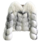 High End Marble Fox Fur Coat-6