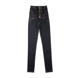 LOVEMI - high waisted jeans female thin elastic feet pencil pants