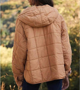 Hooded Cotton Coat Jacket Women-Khaki-11