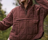 Hooded Cotton Coat Jacket Women-Dark Brown-7