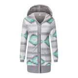 Hooded knitted cardigan-Green-8