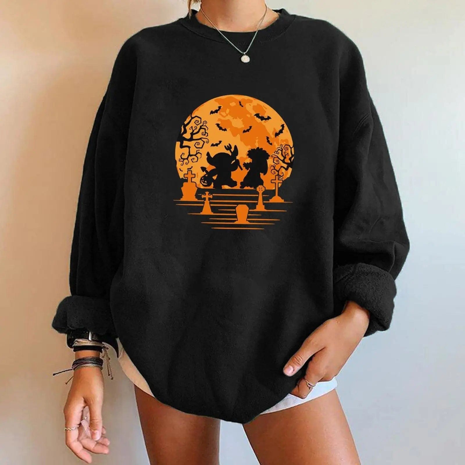 LOVEMI Hoodies Black / D / S Lovemi -  Halloween Long-sleeved Spot Ouma Plus Cashmere Sweater