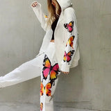 LOVEMI Hoodies White / L Lovemi -  Women Long-Sleeved Hooded Zipper Casual Sweater Suit