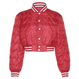 LOVEMI  Jackets Red / S Lovemi -  Women's Fashion Letters Embroidered Short Slim Cotton Jacket