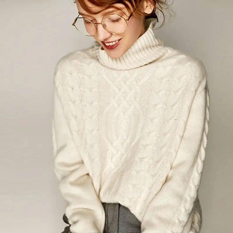 Jiugongge Knitted Bottoming Sweater Sweater Coat-White-11