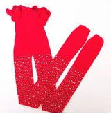 Kid's Socks Hot Drilling Fishnet Stockings Hollow Stockings-Red-7
