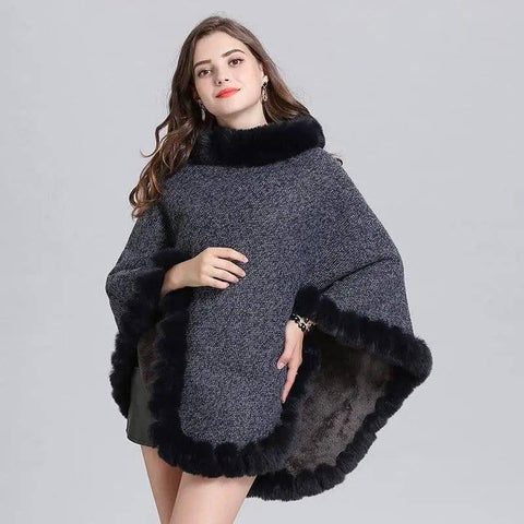 Knit sweater cloak shawl coat women-7