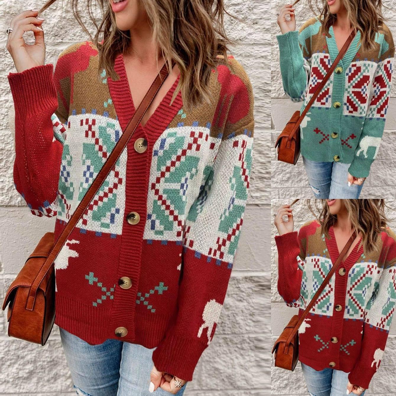 Knitted Cardigan Christmas Sweater Coat-1