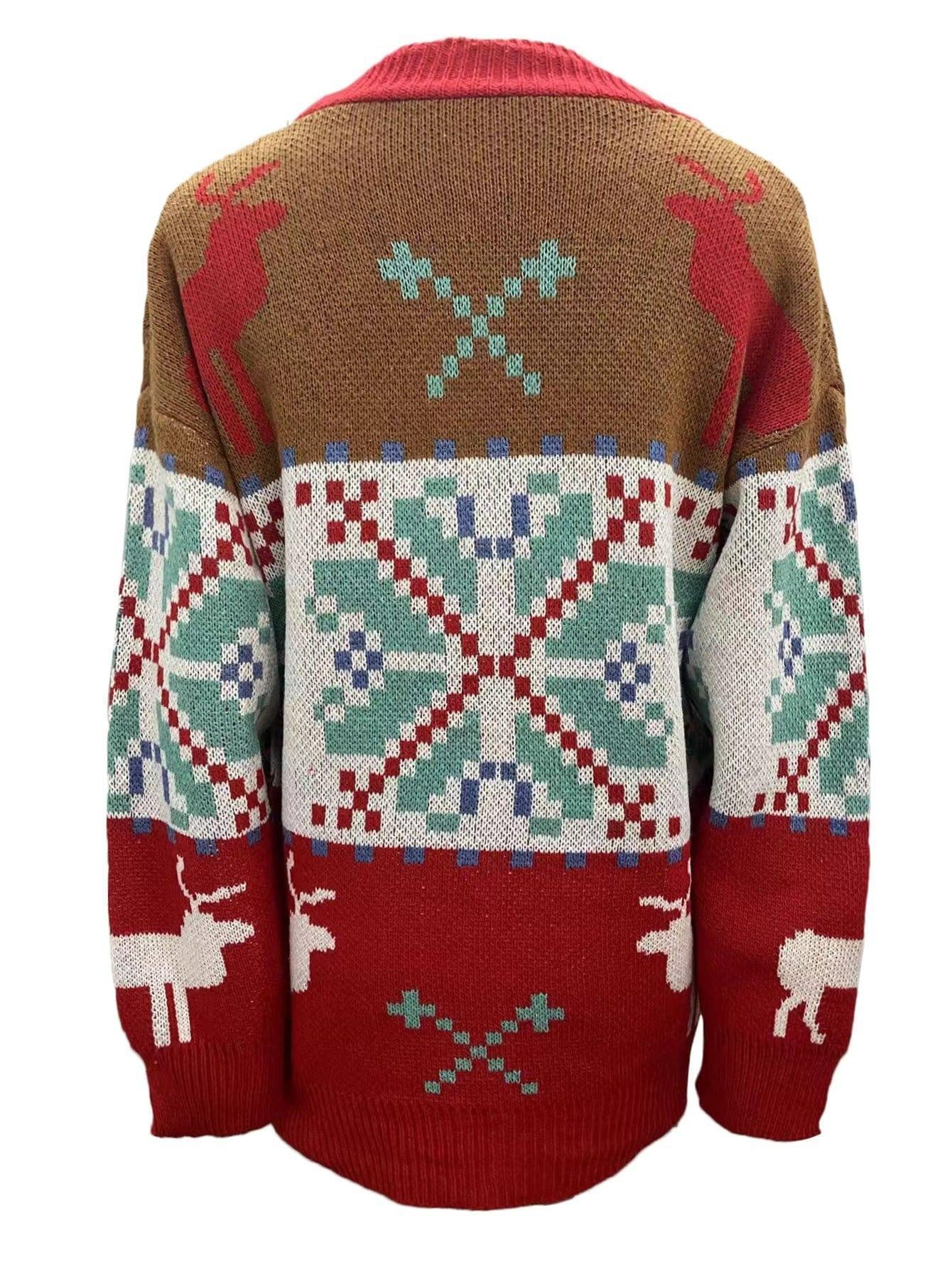 Knitted Cardigan Christmas Sweater Coat-5